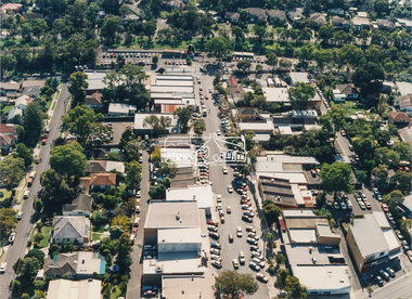 Photograph - Aerial Photograph, Montmorency Shopping Village, Were Street, Montmorency, 1994