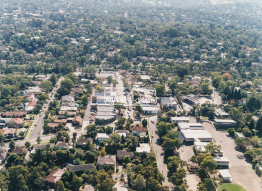 Photograph - Aerial Photograph, Montmorency Shopping Village, Were Street, Montmorency, 1994