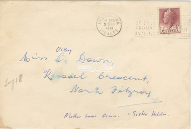 Letter - Photograph, Envelope containg four sepia photographs, 1923-1958