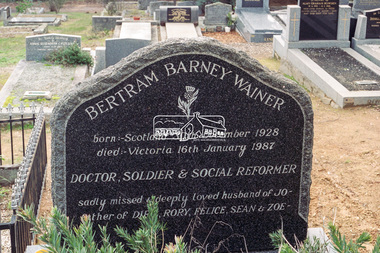 Negative - Photograph, Harry Gilham, Grave of Bertram Barney Wainer, Eltham Cemetery, Victoria, 1 Aug 2007