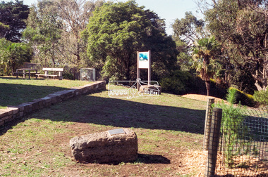 Negative - Photograph, Harry Gilham, Menin Gate Memorial Plaque and rock, Shire of Eltham Memorial Park, Kangaroo Ground, 1 Aug 2007