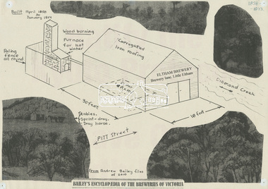 Document - Drawing, Harry Gilham, Schematic of Eltham Brewery, Brewery Lane, Little Eltham (1858-1873), c.2010