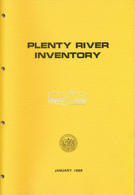 Book, Melbourne and Metropolitan Board of Works, Plenty River Inventory, 1986