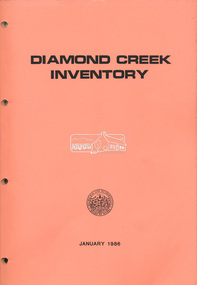 Book, Melbourne and Metropolitan Board of Works, Diamond Creek Inventory, January 1986