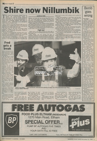 Newspaper - Newspaper article, Diamond Valley News, Shire now Nillumbik by Natalie Town, Diamond Valley News, November 23, p3, 1994