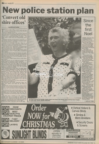 Newspaper - Newspaper article, Diamond Valley News, New police station plan by Jodie Haythorne, Diamond Valley News, November 30, p3, 1994