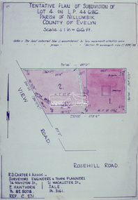 Slide - Photograph, Eltham Shire Council, Tentative Plan of Subdivision of Part of Lot 4 on L.P. 44 686, Parish of Nillumbik, County of Evelyn, 1969