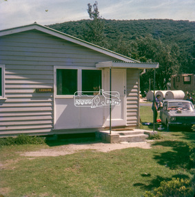 Slide - Photograph, Holiday cabin, Leonard, unidentified location, possibly Kinglake, c.1973