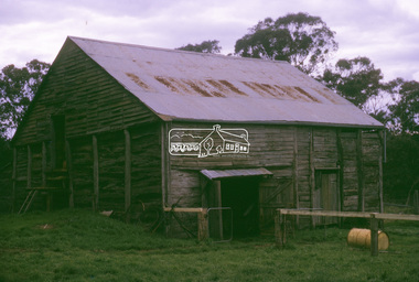 Slide - Photograph, Barn at 'Cleir Hills', Cottles Bridge, May 1974