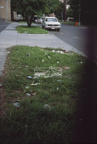 Slide - Photograph, View looking down Luck Street towards Main Road, Eltham, c.Dec. 1987