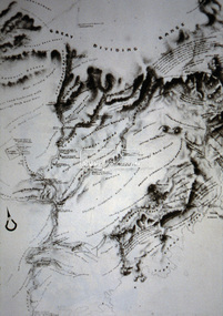 Slide - Photograph, Old map of Diamond Creek catchment, c.Sep. 1989