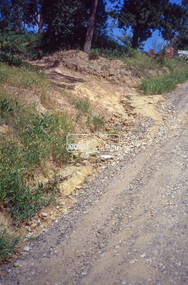 Slide - Photograph, Eltham Shire Council, Roadside drainage control, unidentified road, Shire of Eltham, c.1989