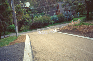 Slide - Photograph, Eltham Shire Council, Roadside drainage control, unidentified road, Shire of Eltham, c.1989
