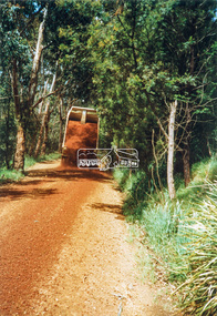 Photograph - Colour Print, Eltham Shire Council, Council oerations road grading and gravel water truck, c.1990