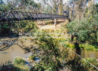 Photograph - Colour Print, Pedestrian suspension bridge over the Yarra River at Lower Plenty, c.1987