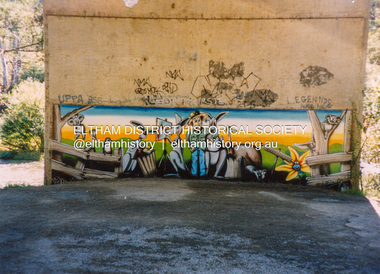 Photograph - Colour Print, Mural on Bridge Street Bridge pylon, Eltham, c.1987