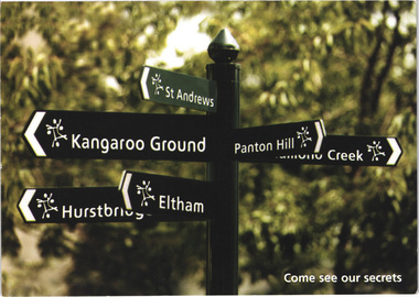 Postcard - Photograph, Nillumbik Tourism Association, Come see our secrets: Nillumbik, c.2010