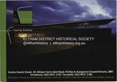 Postcard - Photograph, Evelyn County Estate, Evelyn County Estate, Yarra Valley, c.2009