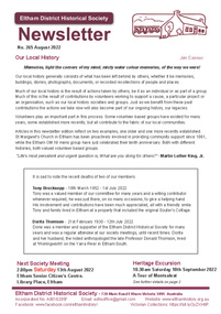 Journal - Newsletter, Newsletter, No. 265 August 2022, Aug 2022