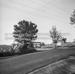 Negative - Photograph, J.A. McDonald, Eltham-Yarra Glen Road (Main Road, Eltham), Oct. 1959