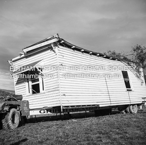 Negative - Photograph, J.A. McDonald, Removal of the remains of the Abraham house at Kangaroo Ground, c. May 1962