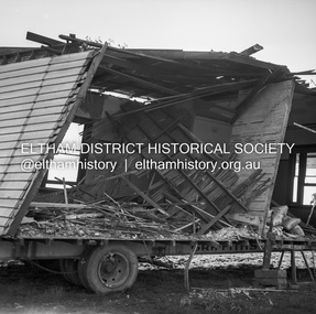 Negative - Photograph, J.A. McDonald, Removal of the remains of the Abraham house at Kangaroo Ground, c. May 1962