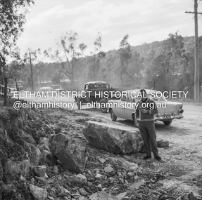 Negative - Photograph, J.A. McDonald, Road reconstruction works, unidentified location, Shire of Eltham, c. July 1962