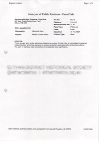 Document - Property Binder, 855 Main Road, Eltham