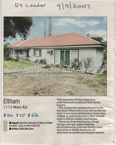 Document - Property Binder, 1115 Main Road, Eltham