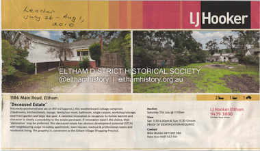 Document - Property Binder, 1186 Main Road, Eltham