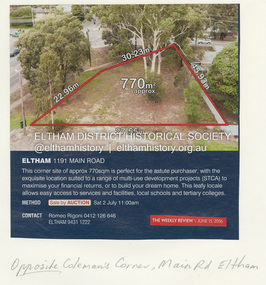Document - Property Binder, 1191 Main Road, Eltham