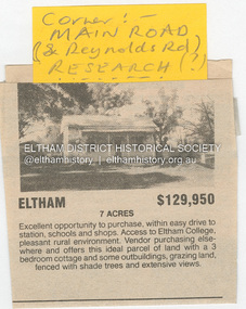 Document - Property Binder, 1480 Main Road, Eltham