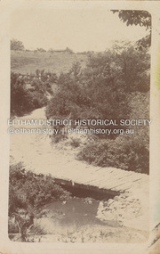 Postcard - Photograph postcard, Old Bridge, Kaylock's Crossing, Brougham Street, Eltham, c.1912