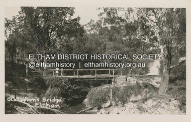 Postcard - Photograph postcard, O'Callaghan's Bridge, Eltham, c.1925