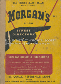 Book - Street Directory, Val Morgan and Sons Pty Ltd, Morgan's Official Street Directory of Melbourne & Suburbs, 39th edition, c.1959
