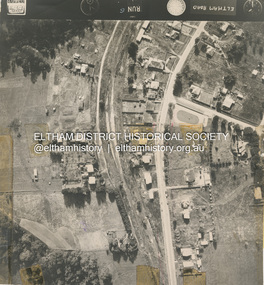 Photograph - Aerial Photograph, Main Road Eltham, cnr Bellevue Rd, 2 Jul. 1951
