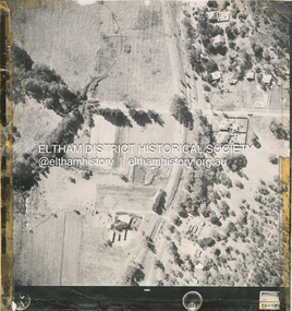 Photograph - Aerial Photograph, Main Road Hurstbridge, corner of Rose Ave, 12 Apr. 1954