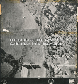 Photograph - Aerial Photograph, Main Road Hurstbridge, Rose Ave to Parker Road, 12 Apr. 1954