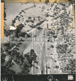 Photograph - Aerial Photograph, Main Road and Anzac Ave intersection, Hurstbridge, 12 Apr. 1954