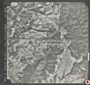 Photograph - Aerial Photograph, Smiths Gully, Christmas Hills, St Andrews, Kinglake National Park, 6 Mar. 1986