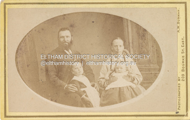 Photograph, A.W. Burman, Phillip and Sarah Ann Shillinglaw (nee Kidd) and children, c.1878-1879