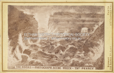 Photograph, W.J. Burman, The Rocks from a Photograph, Scene of Wreck by Thomas Pearce, 1878