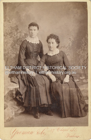 Photograph, Possibly Caroline Shillinglaw on left and sister Margaret Shillinglaw, c.1884