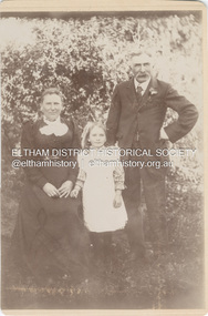 Photograph, Christopher and Carrie (nee Shillinglaw) Watson with daughter Jean Watson, c.1912
