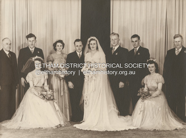 Photograph, Michael Doolay, Wedding of Leslie Ernest Shillinglaw and Alva Elizabeth Thomas, 1949