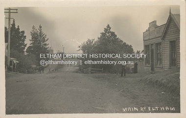 Photograph, Main Road, Eltham, looking south from Bridge Street, c.1906-1907