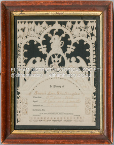 Memorabilia - Memorial Card, In Memory of Sarah Ann Shillinglaw, 1878