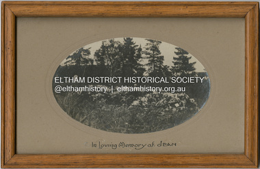 Memorabilia - Photograph, Ellen Sweeney, In Loving Memory of Jean, 1920