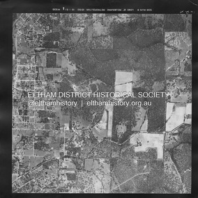 Photograph - Aerial Photograph, Landata, Eltham; Crown Allotment 15, Section 5, Parish of Nillumbik (Stokes Orchard Estate), Jan. 1951