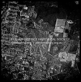Photograph - Aerial Photograph, Landata, Eltham; Crown Allotment 15, Section 5, Parish of Nillumbik (Stokes Orchard Estate), Apr, 1963